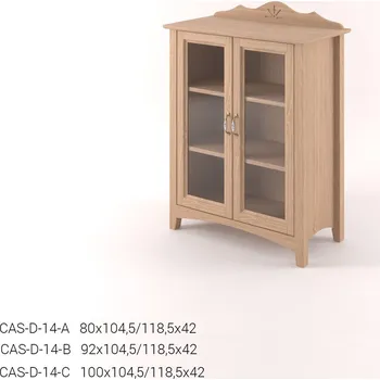 Knihovna Stylová dvoudveřová Vitrína nízká CASTELLO D14 - DUB
