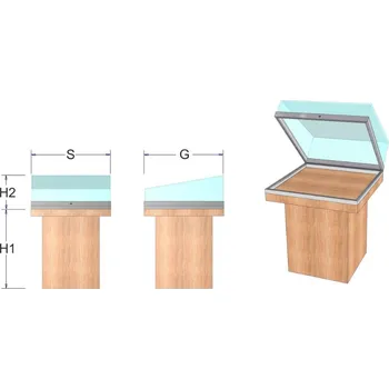 EXPOINT Výstavní stolová vitrína v provedení dýha III Název: 50 x 50 x 70 x 45cm