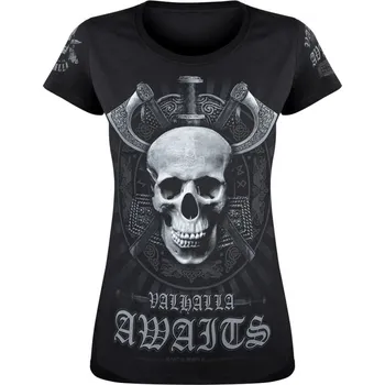 Dámské tričko tričko dámské - SKULL - VICTORY OR VALHALLA - VOV022DA - M
