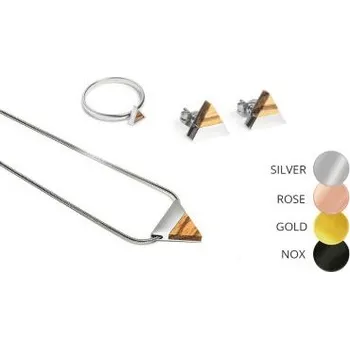 Šperk BeWooden Triangle Earrings & Necklace & Ring