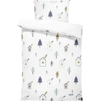 Příslušenství pro dětskou postel a kolébku Marsielle Decor Luxusní sada do postýlky 70 x 100 domečky - HYGGE