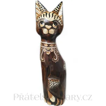 Kočka 14 dřevěná Socha / 40 cm
