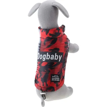 Obleček pro psa Vsepropejska Míša maskáčová zimní bunda pro psa Barva: Červená, Délka zad (cm): 20, Obvod hrudníku: 32 - 34 cm