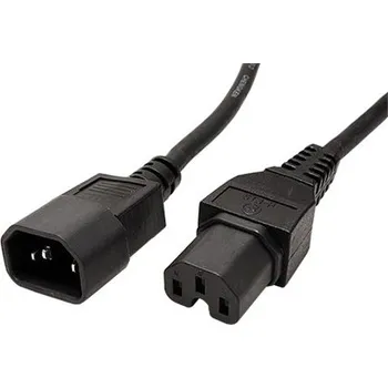 Napájecí kabel Value Kabel síťový prodlužovací, IEC320 C14 - IEC320 C15, 1,8m, černý - 19.99.1122