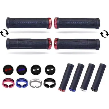 PROGRIP gripy PG995 ATV/JET SKI/MTB (22+22mm, délka 120mm) barva černá s modrou koncovkou LOCK ON (995-356)