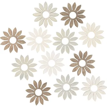 Kytka dřevěná 4 cm, 12 ks 4313