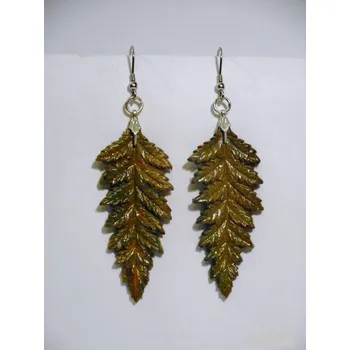 Náušnice Kožené náušnice č.4 Barva: Zelená