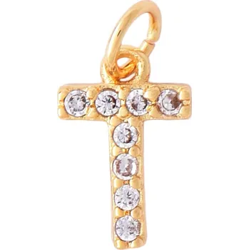 Přívěsek Přívěsek písmeno se zirkony zlaté T