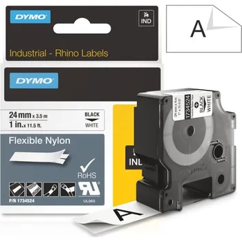 Pásek do tiskárny Páska Dymo Rhino nylon, 24mm (1734524) bílá, černý tisk, 3,5m