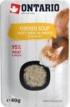 Krmivo pro kočku Ontario Cat Soup kuřecími kousky se zeleninou 40 g
