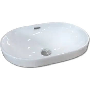 Umyvadlo Maxwhite PESARO 8127 Umyvadlo keramické oválné polozápustné do desky, bílé