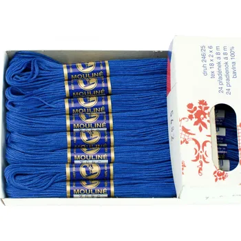 Příze Snový svět 5482 - Bavlněná vyšívací příze Mouline střední modrá