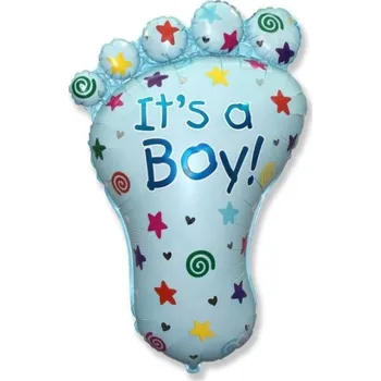 Balónek Foliový balónek - noha - je to kluk - 96 cm