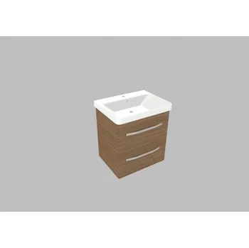 Koupelnový nábytek Krajcar LX-Luxury Koupelnová skříňka s keramickým umyvadlem 60x46x65 cm, LX60 Barva: Mocca