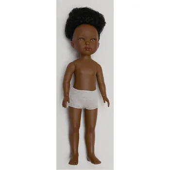 Panenka Snědá realistická panenka Carlota bez oblečení od firmy Vestida de Azul - D743 (Černé kudrnaté vlasy )