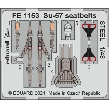 Plastikový model Eduard 1/48 Su-57 seatbelts STEEL (ZVEZDA)
