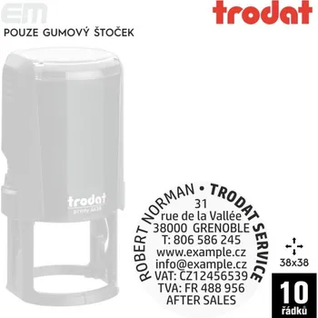 Razítko Trodat 4638 [38x38mm] - pouze gumový štoček