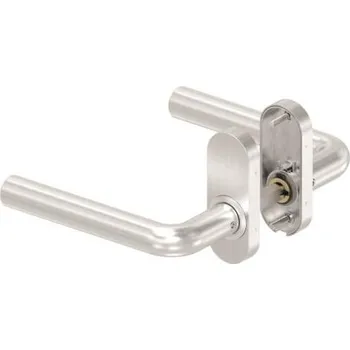 brána Feldmann 605-VA - nerezová klika s oválnou rozetou, pro křídlové branky a dveře