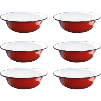 Souprava smaltovaných hlubokých talířů, průměr 20 cm 6 ks