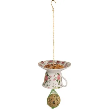 Krmítko pro ptáka Krmítko na lojové koule šálek žluto-růžový