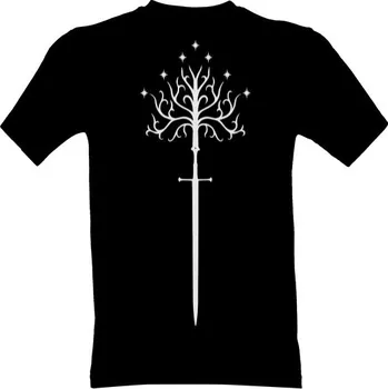 Tričko s potiskem Pán Prstenů Bílý Strom a Narsil 2 pánské