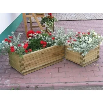 Květináč Dřevěný květináč venkovní + vnitřní, obdélníkový velký, 80x40x30 cm
