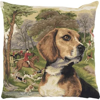 Dekorativní polštářek Gobelínový polštář lovecký pes Beagle - 45*45*15cm