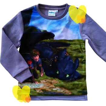 Chlapecká mikina SUN CITY Mikina JAK VYCVIČIT DRAKA přes hlavu šedá