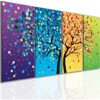 Malvis ® Obraz strom roční období II Velikost: 100x50 cm