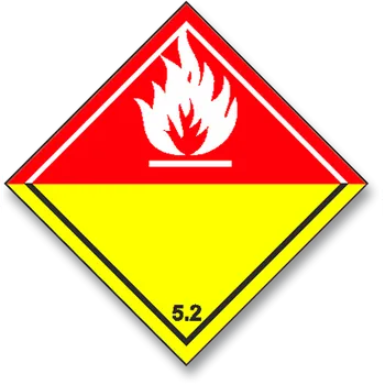 Značení Tř. 5.2 - Organické peroxidy - bílý plamen - samolepka 250 x 250 mm