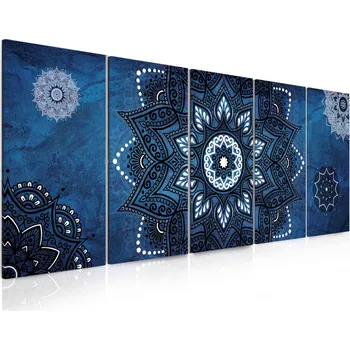 Obraz Malvis ® Obraz kouzelná mandala modrá Velikost (šířka x výška): 100x40 cm