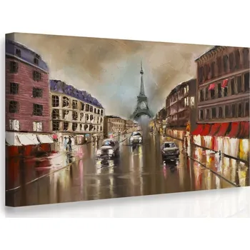 Malvis ® Obraz - Paříž za deště Velikost: 120x80 cm