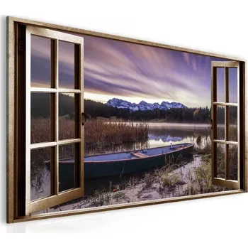 Malvis ® Obraz okno opuštěná loď Velikost (šířka x výška): 60x40 cm