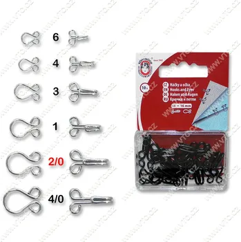 Háčky + očka 18+16 mm černá