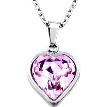 Řetízek Ellami VERONA 1235 Řetízek s přívěskem, srdce-růžové Ellami