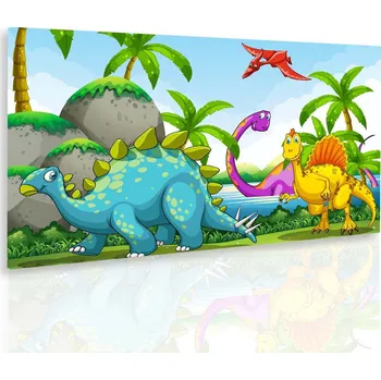 Obraz Malvis ® Obraz do dětského pokoje Dinosauři Velikost: 90x60 cm