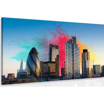 Malvis ® Obraz výbuch barev ve městě Velikost: 90x60 cm