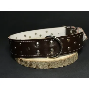 Obojek pro psa Palkar zdobený obojek z kůže hlazenice pro psy 75 cm x 40 mm hnědý (Palkar zdobený obojek z kůže hlazenice pro psy 75 cm x 40 mm hnědý)