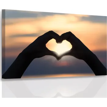 Obraz Malvis ® Obraz - Západ slunce jako na dlani Velikost: 60x40 cm