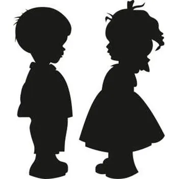 Samolepicí dekorace na vozidlo SI0112001G - Chlapeček a holčička 200 x 170 mm