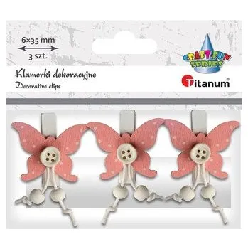 Ozdoba drewniana Klamerki motyle 3szt