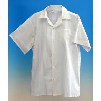 Pánská košile BELOUS košile bílá s límečkem krátký rukáv - pán XXXL