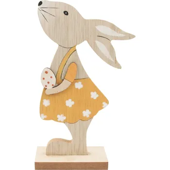 Velikonoční dekorace Zaječice dřevěná na postavení 16 cm 7209