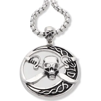 Přívěsek Ewena Pirátská lebka, přívěsek s řetízkem + dárkové balení