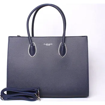 Kabelka Dámská velká elegantní kabelka do ruky FLORA&CO F8026 tmavěmodrá | KabelkyproVas.cz