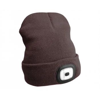 Pokrývka hlavy Čepice s LED nabíjecím světlem 180lm Sixtol hnědá