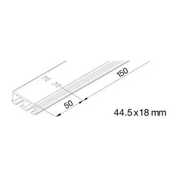 HAWA CLIPO 36 dvojitá pojezdová kolejnice předvrtaná k našroubování 2500mm