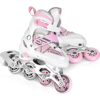 Kolečkové brusle Spokey TONY Kolečkové brusle, bílo-růžové, ABEC7 Carbon, vel. 30-33