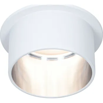 Venkovní osvětlení Paulmann 93384 LED Gil, bodovka v bílo-ocelové úpravě, 1x6,5W LED 2700K tříkrokové stmívání, prům. 6,8cm, IP44