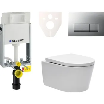 Klozet Cenově zvýhodněný závěsný WC set Geberit k zazdění + WC SAT Brevis SIKOGE1W8